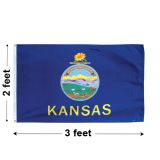 2'x3' Kansas Nylon Outdoor Flag